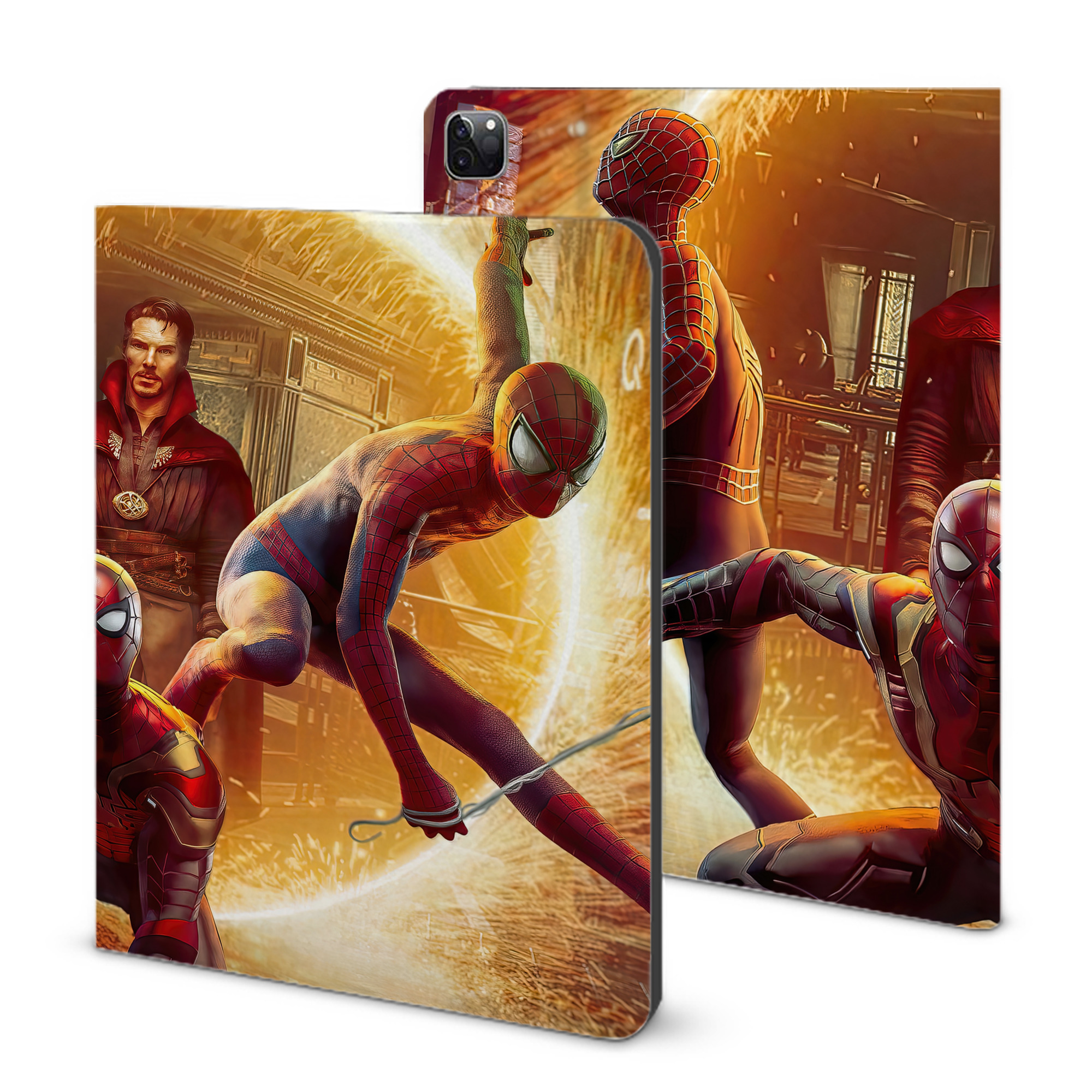 （画像用） Spider Man スパイダーマン IPad ケース ブック型 PUレザー TPU 耐衝撃 軽量 薄型 ペン収納なし 全面保護 IPad 各モデル対応